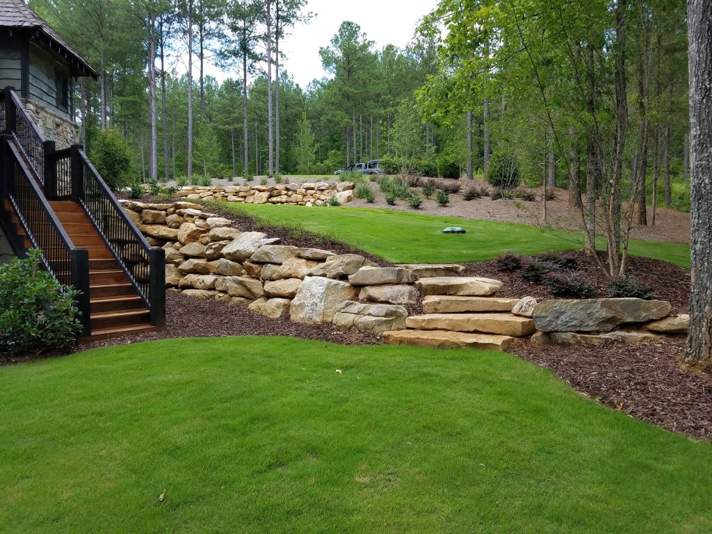 Design ideas for a mid-sized traditional partial sun backyard concrete paver landscaping in Other.