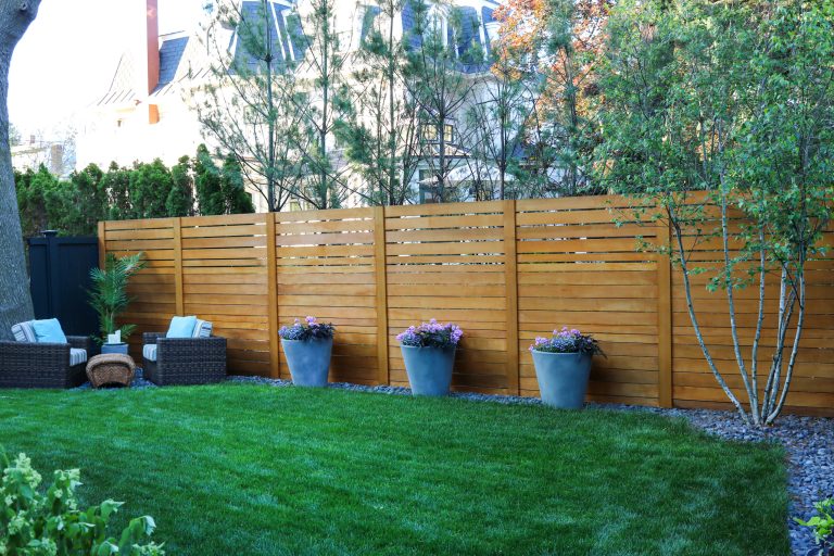 Design ideas for a small contemporary privacy backyard landscaping in Boston.