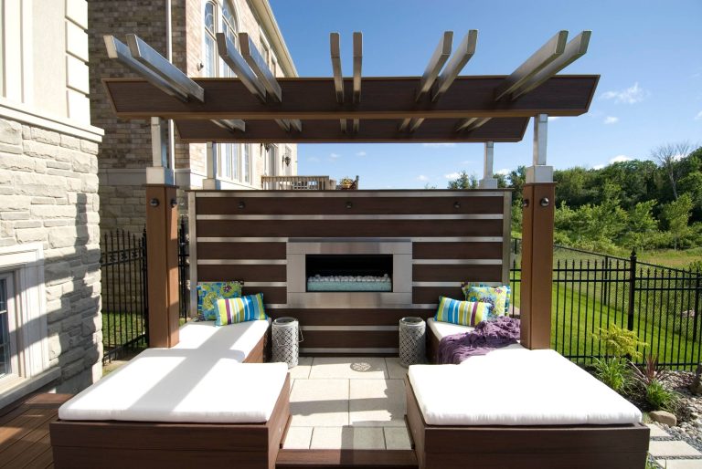 Designed by Paul Lafrance and built on HGTV's "Decked Out" episode, "The Fireplace Deck".