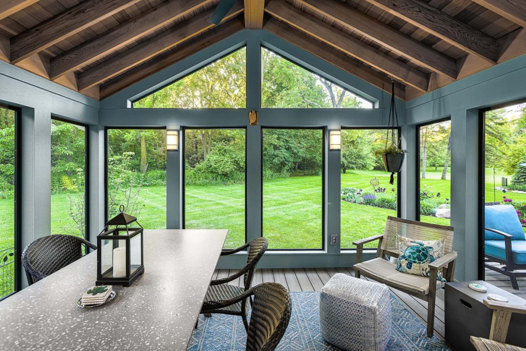 Detached screened porch in Ann Arbor, MI by Meadowlark Design+Build.