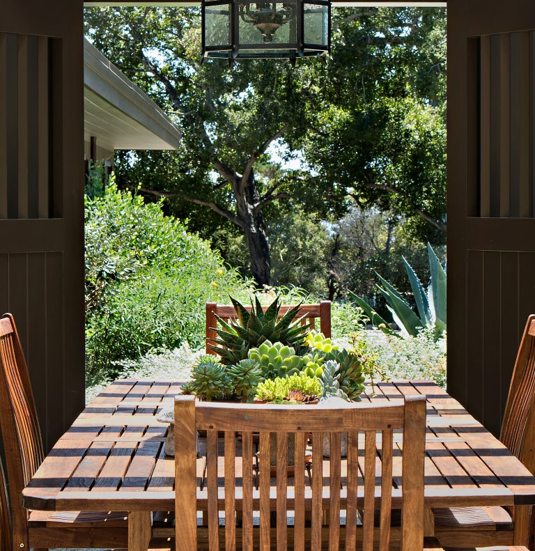 Elegant back porch photo in Los Angeles by Patricia Benner Landscape Design | Outdoor Photos | Porch | Landscaping | Landscape Design | Outdoor Living Space | Porch Design Ideas | Outdoor Living Space Ideas | Backyard Design