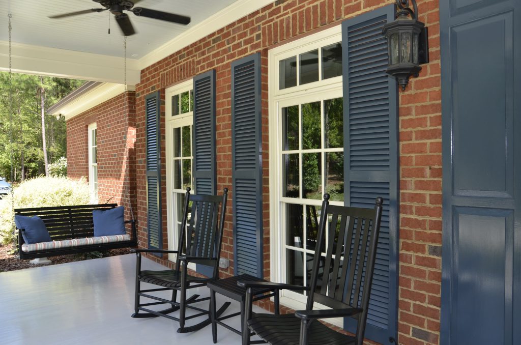 Elegant concrete porch photo in Atlanta by John Tee Architect | Outdoor Photos | Porch | Landscaping | Landscape Design | Outdoor Living Space | Porch Design Ideas | Outdoor Living Space Ideas | Backyard Design