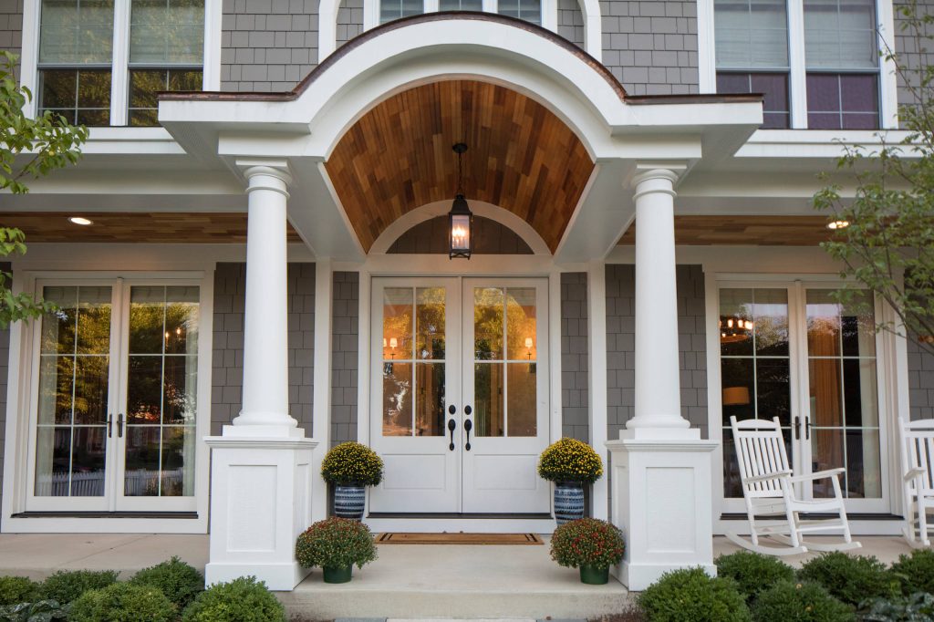 Elegant front porch photo in Chicago by Homes by Pinnacle, Inc. | Outdoor Photos | Porch | Landscaping | Landscape Design | Outdoor Living Space | Porch Design Ideas | Outdoor Living Space Ideas | Backyard Design