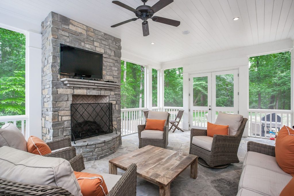 Elegant porch photo in Atlanta by At Home | Outdoor Photos | Porch | Landscaping | Landscape Design | Outdoor Living Space | Porch Design Ideas | Outdoor Living Space Ideas | Backyard Design