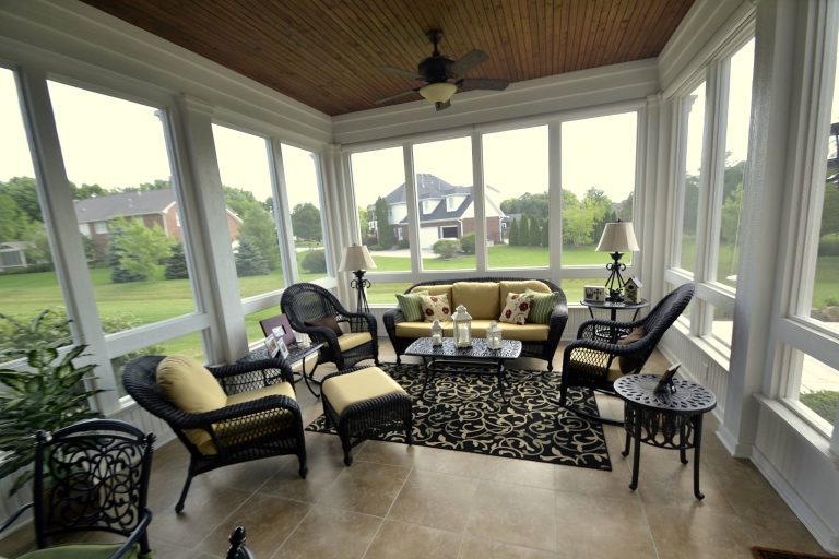 Elegant porch photo in Indianapolis by At Home | Outdoor Photos | Porch | Landscaping | Landscape Design | Outdoor Living Space | Porch Design Ideas | Outdoor Living Space Ideas | Backyard Design