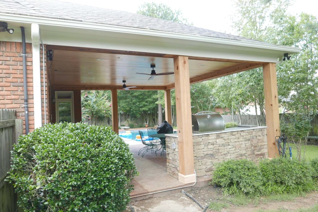 Entry from the yard into this new outdoor kitchen/entertainment area!