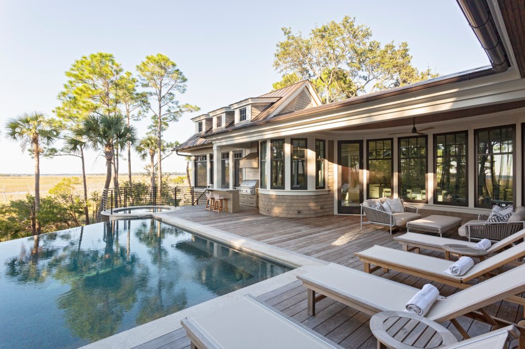 Example of a beach style pool design in Charleston