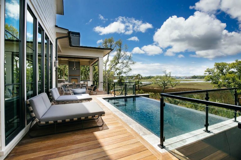 Example of a beach style pool design in Charleston