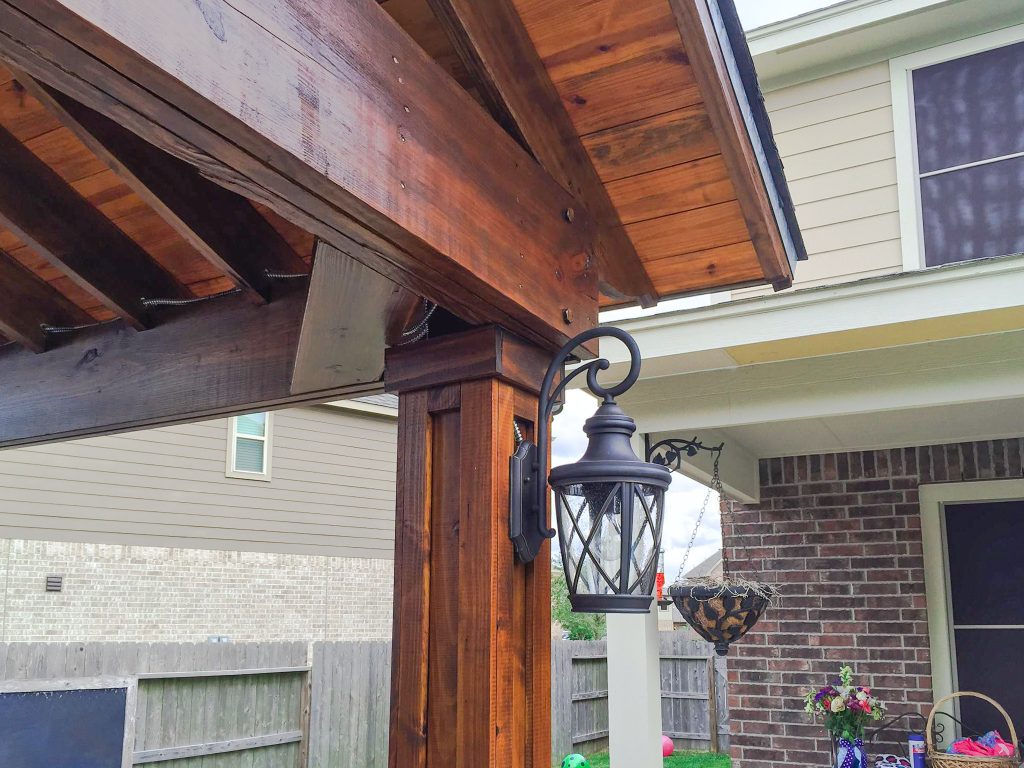 Example of a classic patio kitchen design in Houston with a gazebo