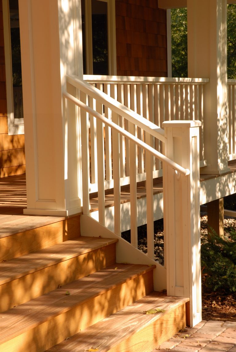 Example of a classic staircase design in Minneapolis by Kurt Baum Architects | Outdoor Photos | Porch | Landscaping | Landscape Design | Outdoor Living Space | Porch Design Ideas | Outdoor Living Space Ideas | Backyard Design
