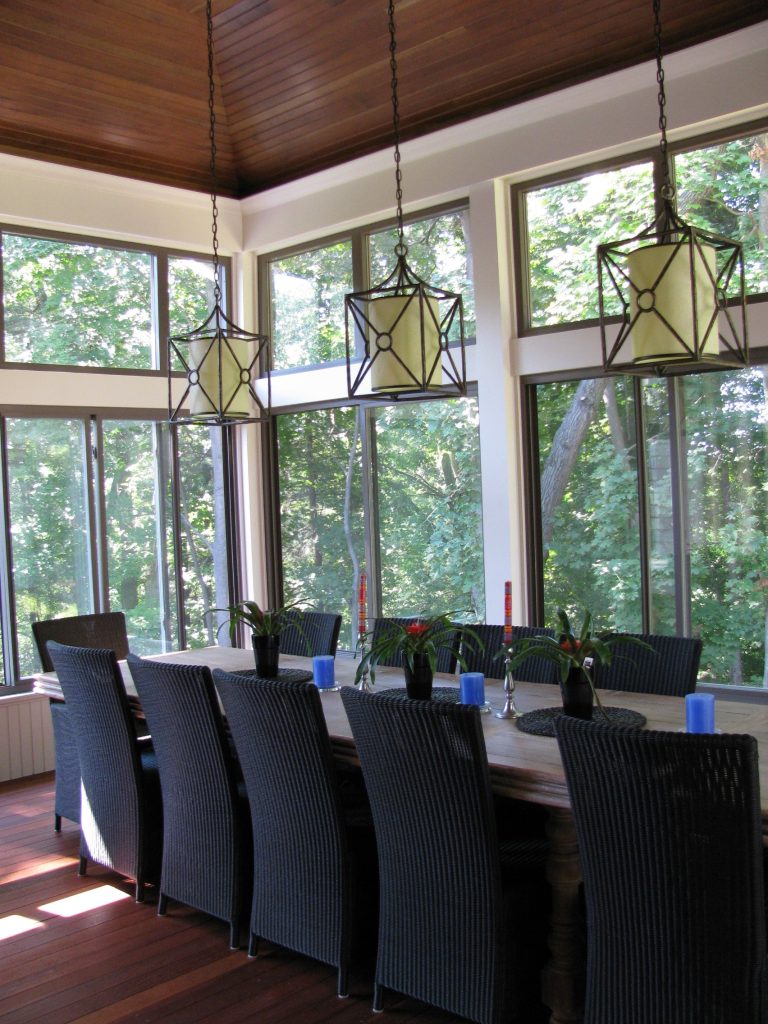 Example of a large classic dining room design in Boston by Leslie Saul & Associates | Outdoor Photos | Porch | Landscaping | Landscape Design | Outdoor Living Space | Porch Design Ideas | Outdoor Living Space Ideas | Backyard Design