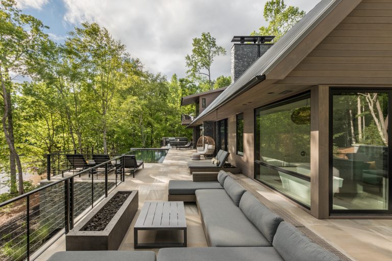 Example of a mid-sized trendy backyard outdoor kitchen deck design in Other