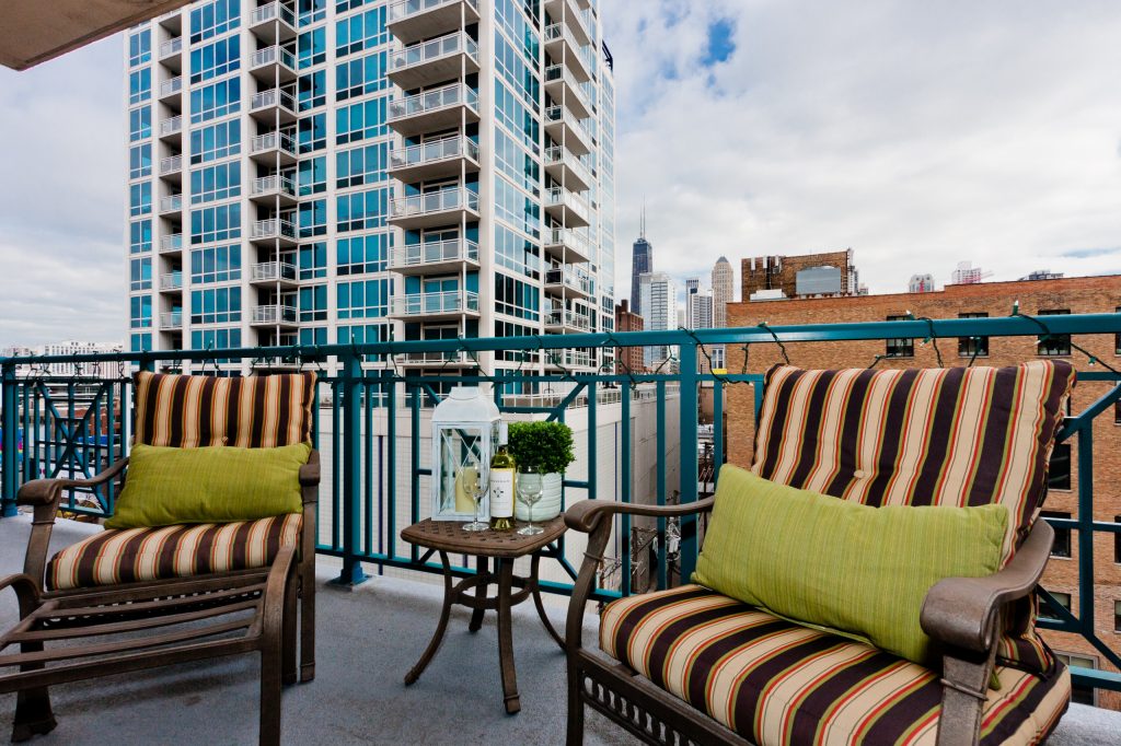 Example of a minimalist balcony design in Chicago by Maison Fremont Properties | Outdoor Photos | Porch | Landscaping | Landscape Design | Outdoor Living Space | Porch Design Ideas | Outdoor Living Space Ideas | Backyard Design