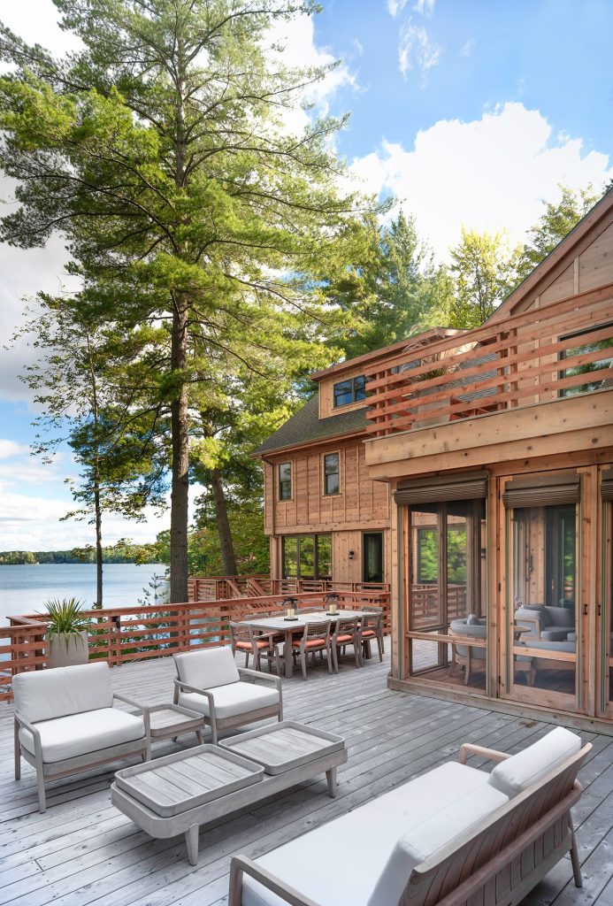 Example of a mountain style deck design in Other with no cover