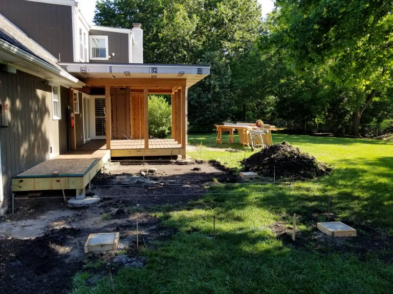 Excavation for paver patio