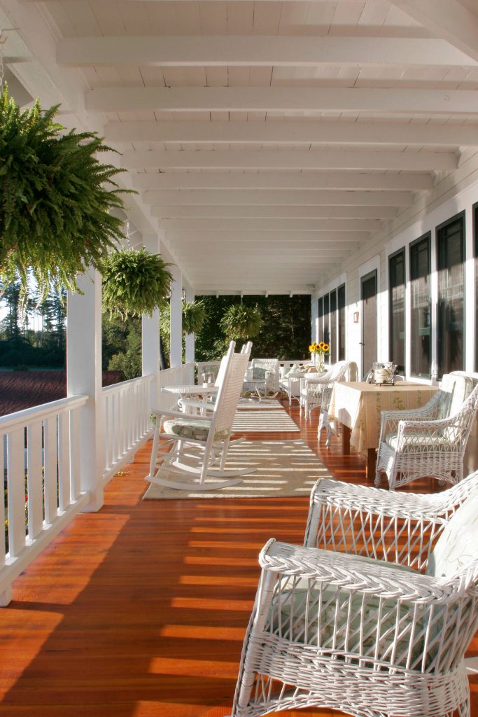Exposed rafters on lakeside porch Scott Bergmann Photography