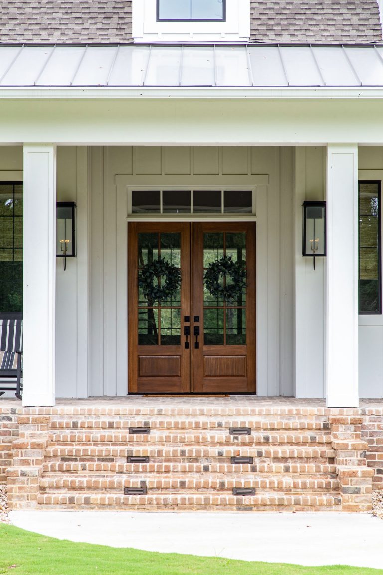 Farmhouse porch photo in Houston by Partners in Building | Outdoor Photos | Porch | Landscaping | Landscape Design | Outdoor Living Space | Porch Design Ideas | Outdoor Living Space Ideas | Backyard Design