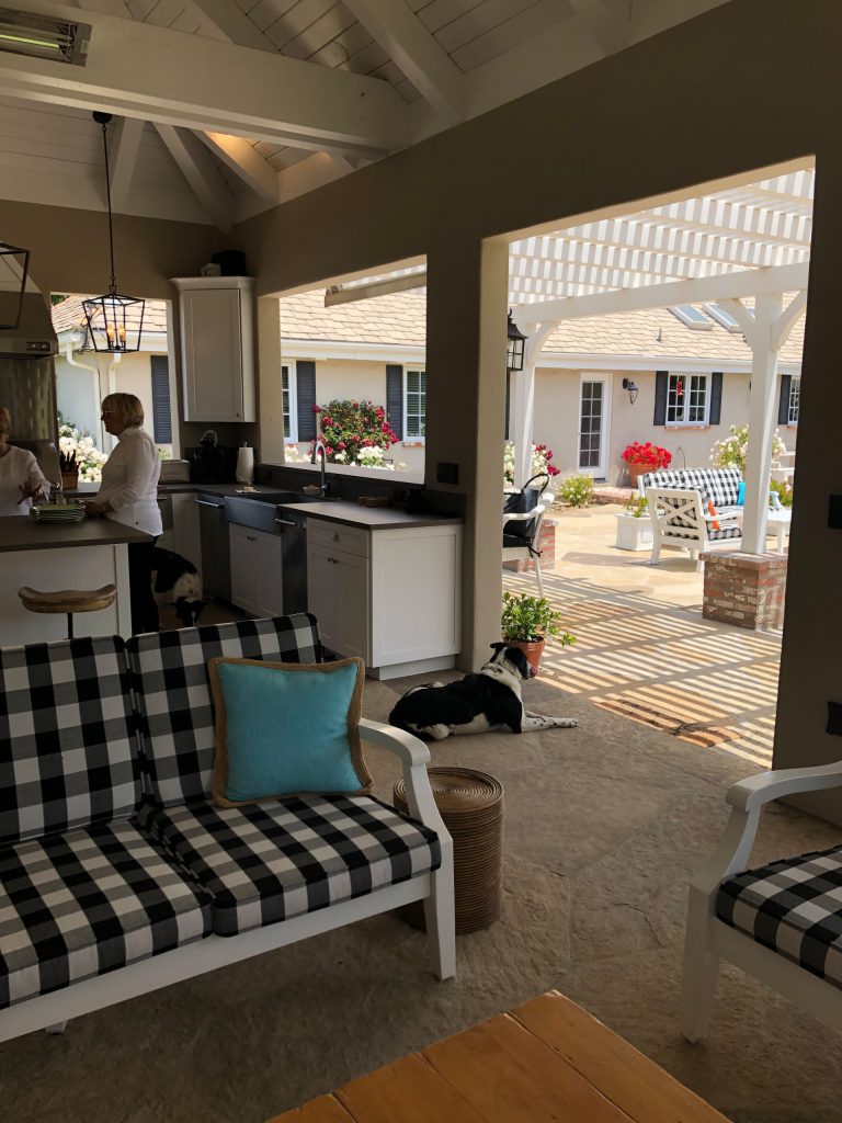 Farmhouse porch photo in San Luis Obispo by Lisa Krempasky Design. ASID; Affiliate member | Outdoor Photos | Porch | Landscaping | Landscape Design | Outdoor Living Space | Porch Design Ideas | Outdoor Living Space Ideas | Backyard Design