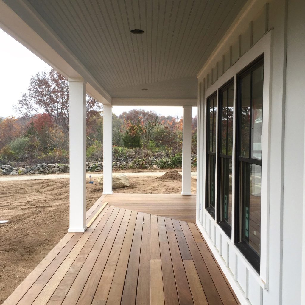 Front porch. Ipe decking and Marvin Integrity windows.