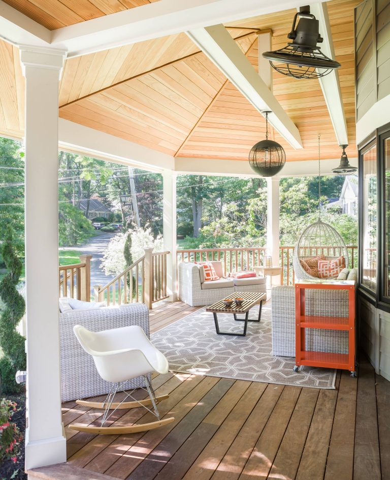 Front porch addition to house
