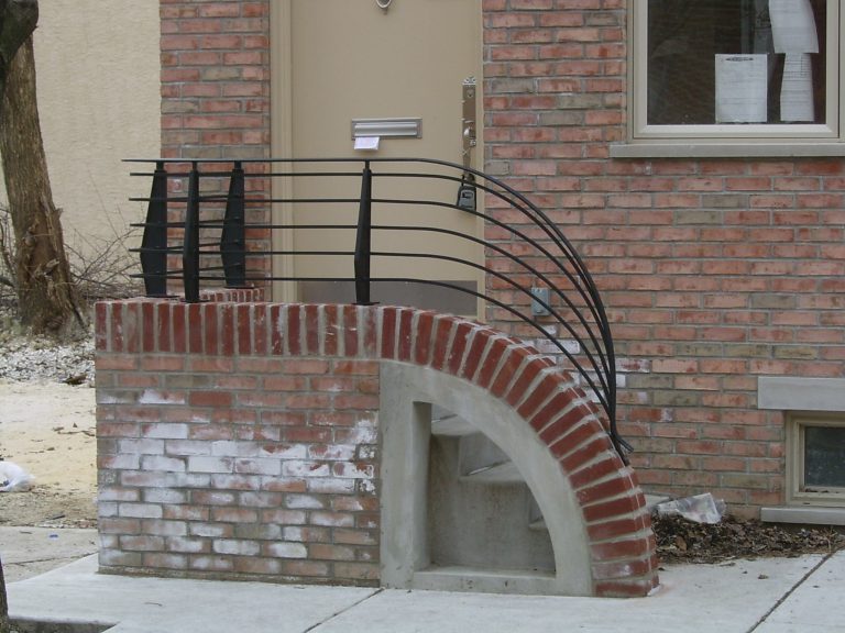 Front porch custom steel railing made by Capozzoli Stairworks, location: Philadelphia, PA. For more info please visit our website www.thecapo.us or contact us at 609-635-1265 by Capozzoli Stairworks | Outdoor Photos | Porch | Landscaping | Landscape Design | Outdoor Living Space | Porch Design Ideas | Outdoor Living Space Ideas | Backyard Design