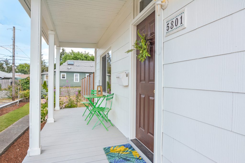 Front porch of a South Tacoma Craftsman-style home