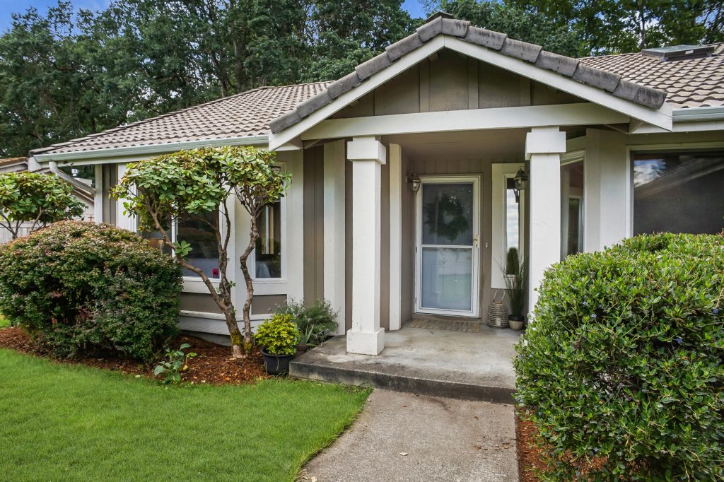 Front porch of a large Tacoma Ranch-style home