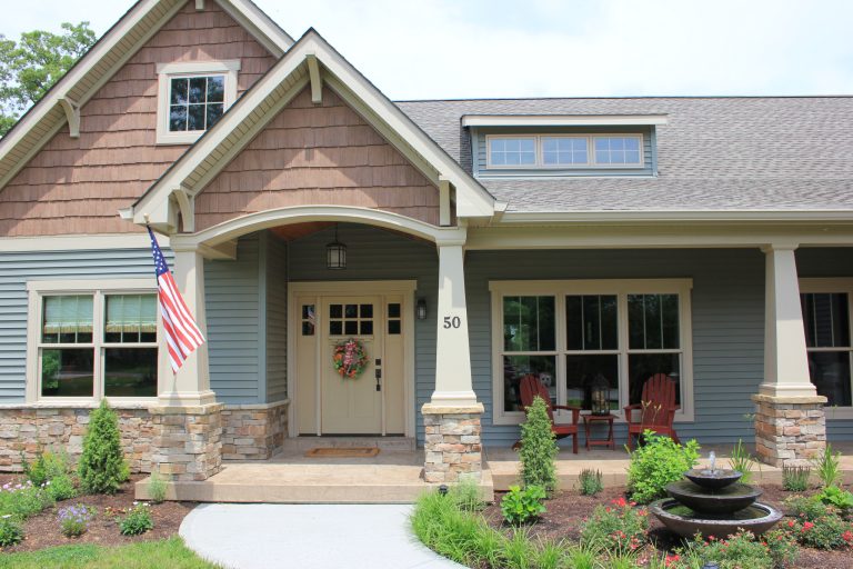 Front porch with craftsman columns and
