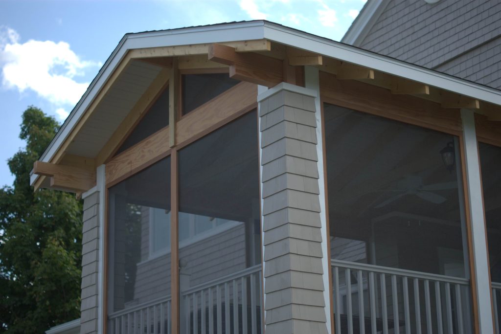 Front view of the finished porch.