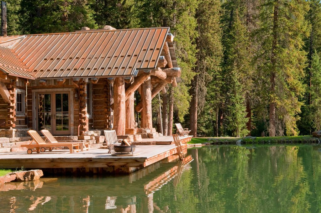 Headwaters Camp Custom Designed Cabin by Dan Joseph Architects, LLC, PO Box 12770 Jackson Hole, Wyoming, 83001 - PH 1-800-800-3935 - info@djawest.com by Dan Joseph Architects, LLC | Outdoor Photos | Porch | Landscaping | Landscape Design | Outdoor Living Space | Porch Design Ideas | Outdoor Living Space Ideas | Backyard Design