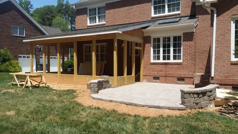 Here is a screened in porch with a paver patio attached - as a work in progress