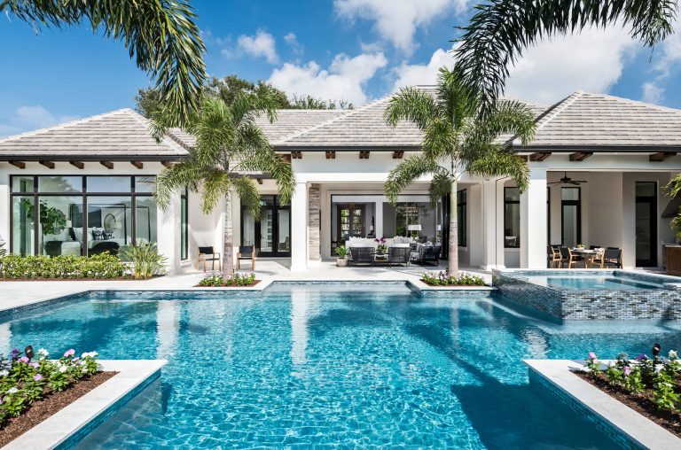Hot tub - coastal backyard custom-shaped and tile lap hot tub idea in Other