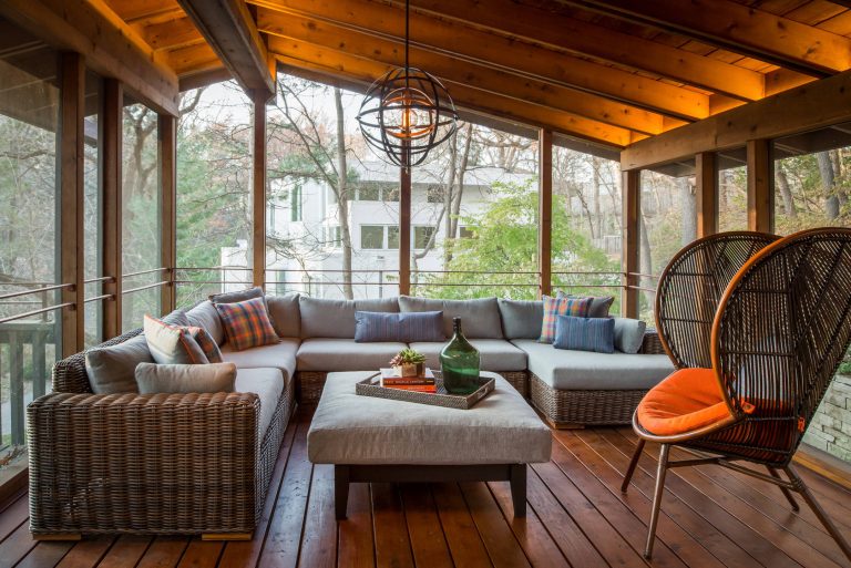 Inspiration for a 1960s porch remodel in Minneapolis by DesignSmith Interiors | Outdoor Photos | Porch | Landscaping | Landscape Design | Outdoor Living Space | Porch Design Ideas | Outdoor Living Space Ideas | Backyard Design