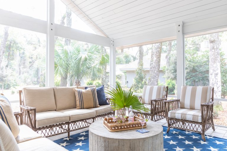 Inspiration for a coastal porch remodel in Jacksonville by Lola Interiors | Outdoor Photos | Porch | Landscaping | Landscape Design | Outdoor Living Space | Porch Design Ideas | Outdoor Living Space Ideas | Backyard Design