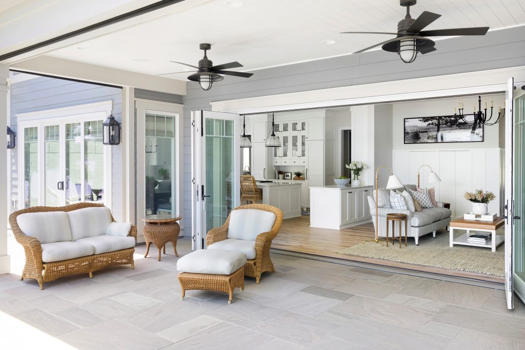 Inspiration for a coastal porch remodel in Minneapolis by Custom One Homes | Outdoor Photos | Porch | Landscaping | Landscape Design | Outdoor Living Space | Porch Design Ideas | Outdoor Living Space Ideas | Backyard Design