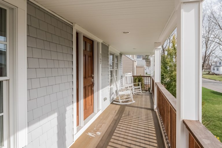 Inspiration for a coastal porch remodel in New York by Jillian Klaff Homes | Outdoor Photos | Porch | Landscaping | Landscape Design | Outdoor Living Space | Porch Design Ideas | Outdoor Living Space Ideas | Backyard Design