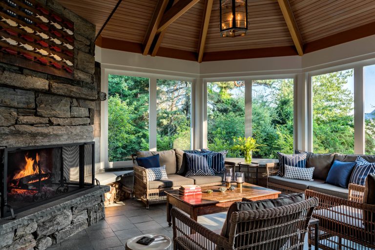 Inspiration for a coastal porch remodel in Portland Maine by Timber Frames by R A Krouse | Outdoor Photos | Porch | Landscaping | Landscape Design | Outdoor Living Space | Porch Design Ideas | Outdoor Living Space Ideas | Backyard Design