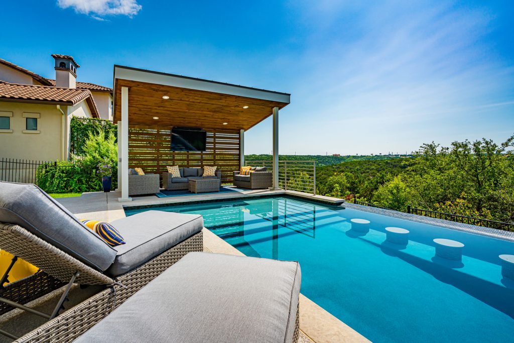 Inspiration for a contemporary pool remodel