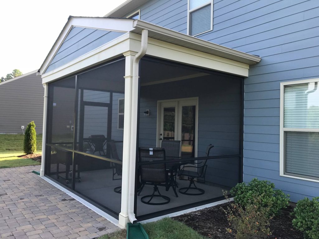 Inspiration for a contemporary screened-in back porch remodel in Charlotte by Deck Plus, LLC - Outdoor Additions | Outdoor Photos | Porch | Landscaping | Landscape Design | Outdoor Living Space | Porch Design Ideas | Outdoor Living Space Ideas | Backyard Design