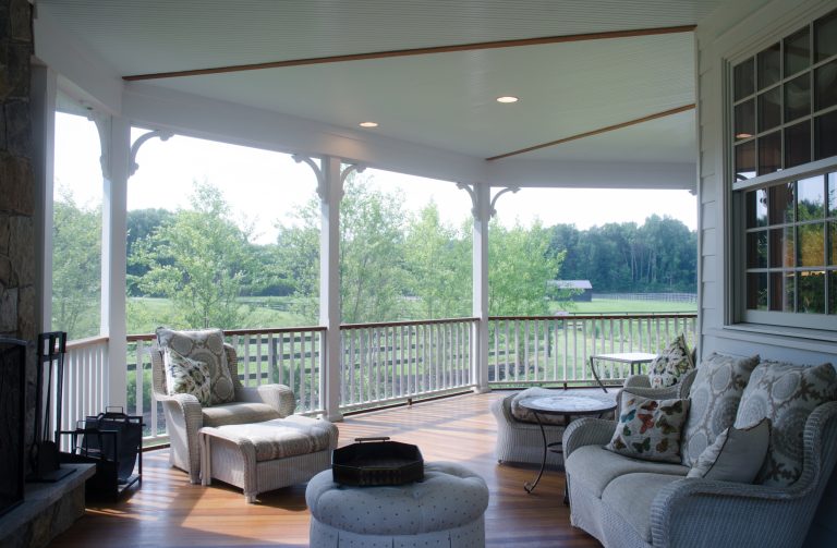Inspiration for a country porch remodel in New York by Phinney Design Group | Outdoor Photos | Porch | Landscaping | Landscape Design | Outdoor Living Space | Porch Design Ideas | Outdoor Living Space Ideas | Backyard Design