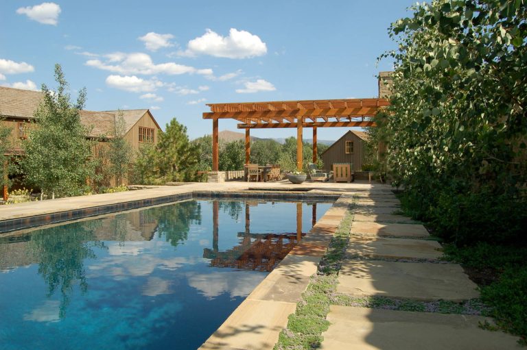 Inspiration for a country stone and rectangular pool remodel in San Francisco