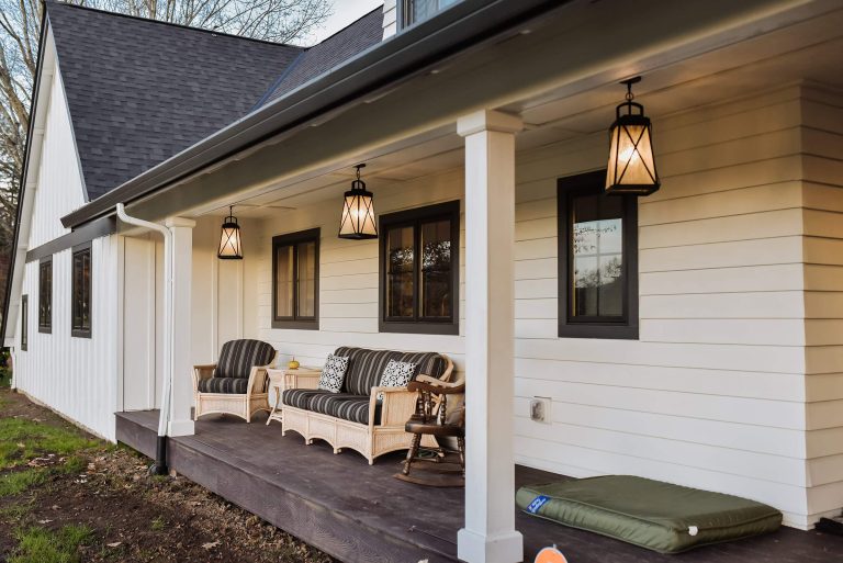 Inspiration for a farmhouse porch remodel in Portland by EverLife Home | Outdoor Photos | Porch | Landscaping | Landscape Design | Outdoor Living Space | Porch Design Ideas | Outdoor Living Space Ideas | Backyard Design