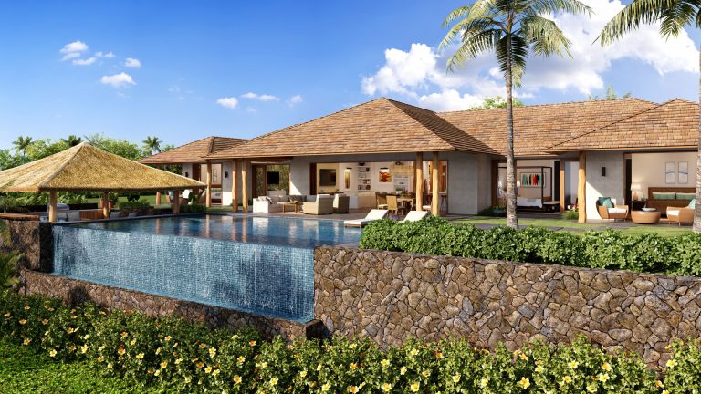 Inspiration for a large coastal backyard tile and rectangular infinity hot tub remodel in Hawaii