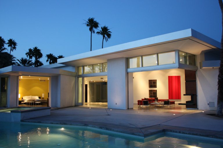 Inspiration for a large contemporary backyard rectangular lap pool remodel in Los Angeles