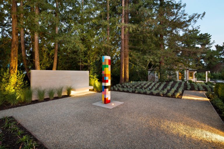 Inspiration for a large contemporary full sun backyard gravel formal garden in San Francisco.