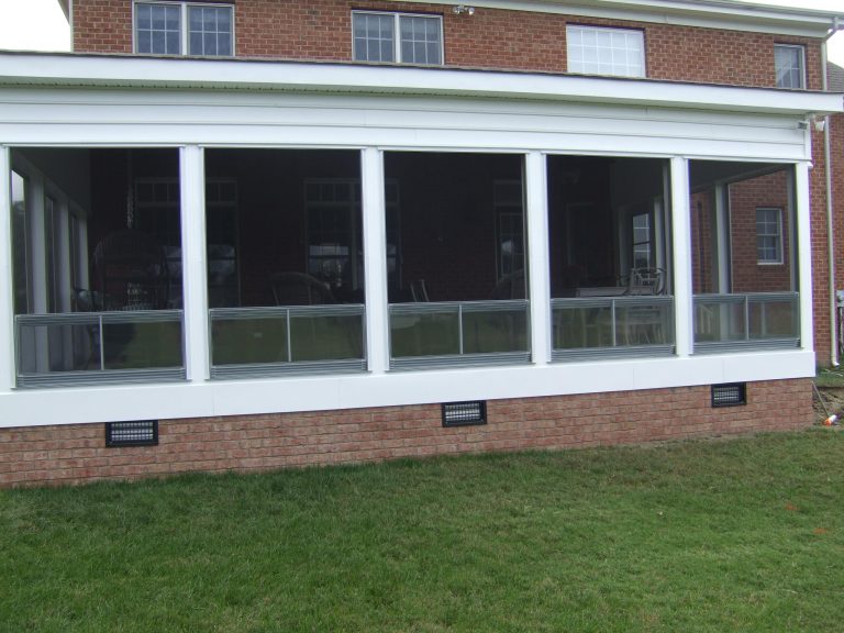 Inspiration for a large contemporary screened-in back porch remodel in Other with a roof extension by Outdoor Designers | Outdoor Photos | Porch | Landscaping | Landscape Design | Outdoor Living Space | Porch Design Ideas | Outdoor Living Space Ideas | Backyard Design