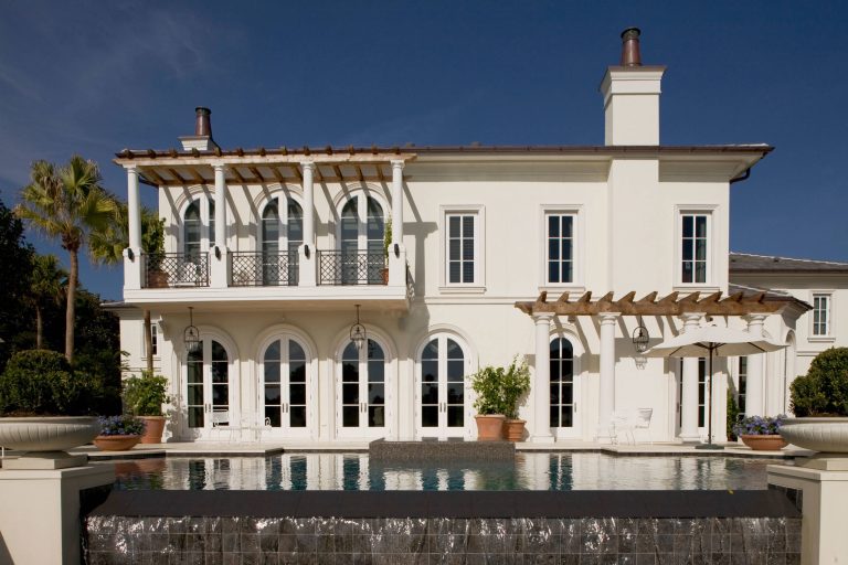 Inspiration for a large mediterranean backyard rectangular hot tub remodel in Jacksonville