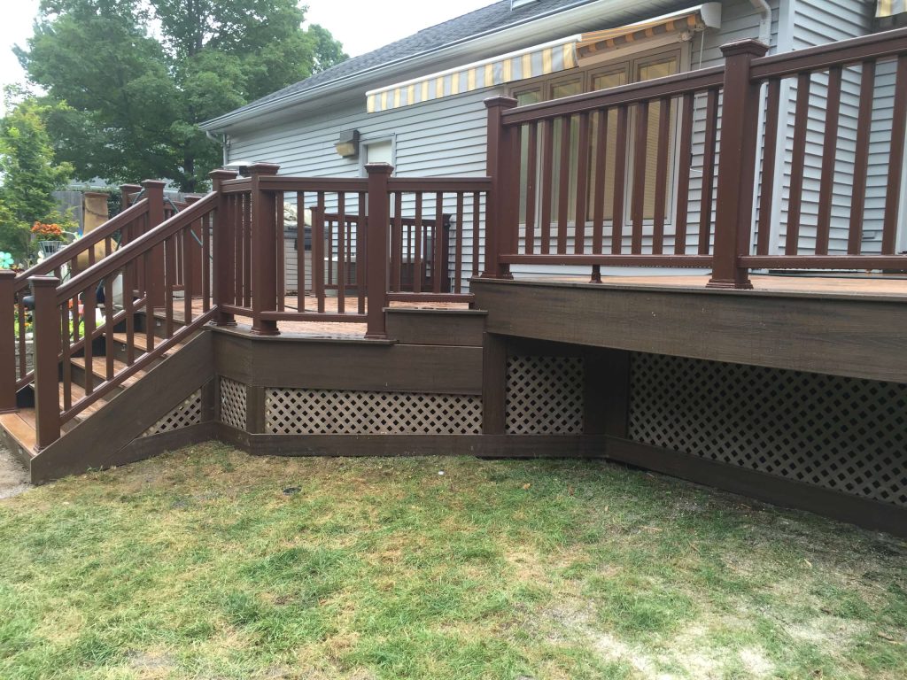 Inspiration for a large timeless backyard deck remodel in New York with no cover