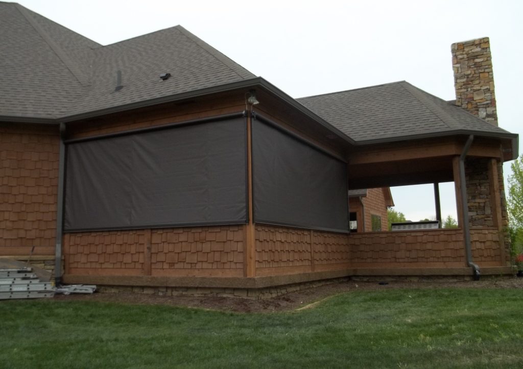 Inspiration for a large timeless porch remodel in Indianapolis with a roof extension by Shade By Design | Outdoor Photos | Porch | Landscaping | Landscape Design | Outdoor Living Space | Porch Design Ideas | Outdoor Living Space Ideas | Backyard Design