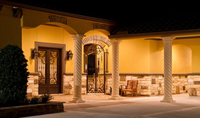 Inspiration for a mediterranean porch remodel in Houston by Mystique Homes | Outdoor Photos | Porch | Landscaping | Landscape Design | Outdoor Living Space | Porch Design Ideas | Outdoor Living Space Ideas | Backyard Design